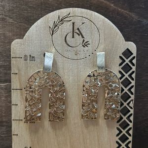 Gold Alloy Rainbow Earrings